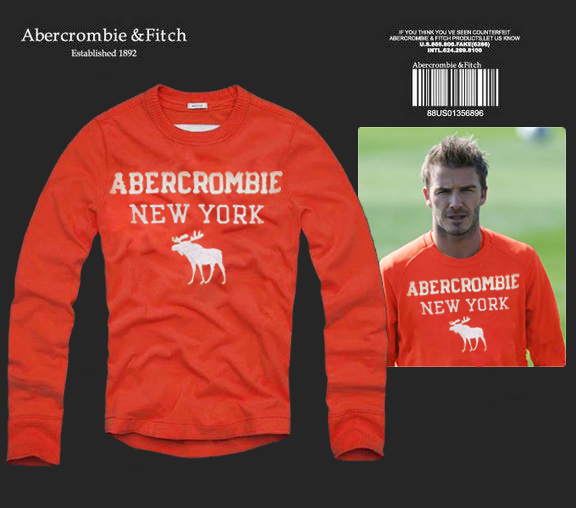 Abercrombie Fitch Hombres De Cuello Redondo Con Gente Fotos Largo Remera AF6013
